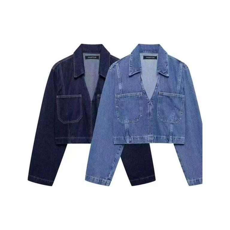 Petite Dark Indigo Cropped Denim Jacket