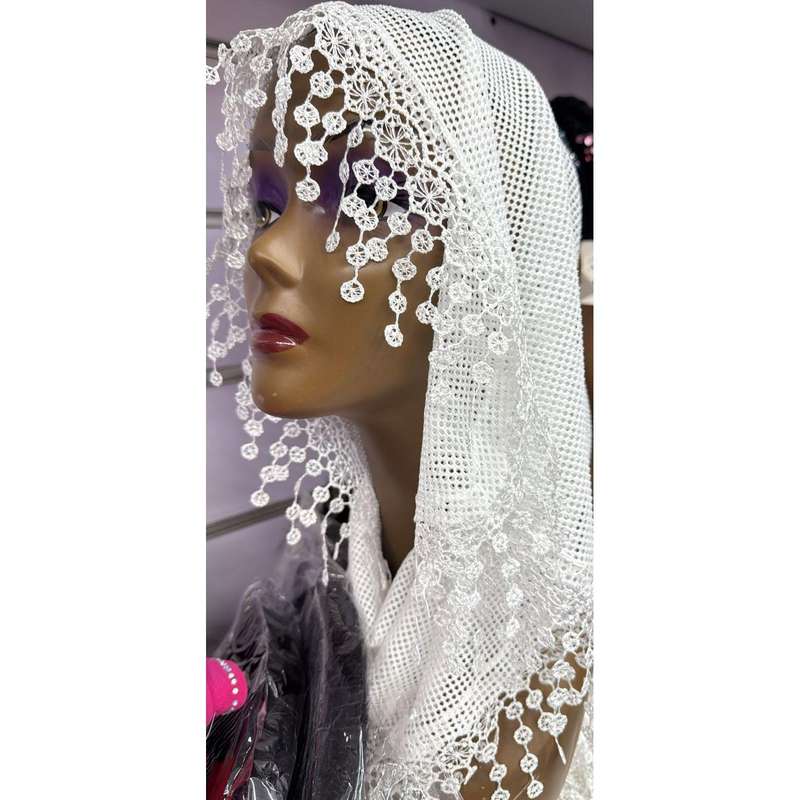 French Lace Fabric Catholic Veil Scarf Chapel Church Infinity Lace Veil