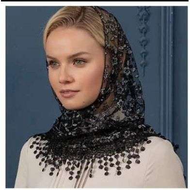 Lace Tassel Floral Triangle Scarf Wedding Headscarf Worship Scarf Shawl