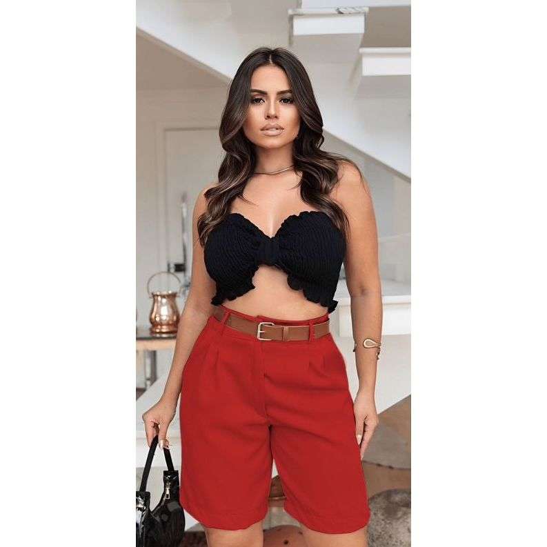 Woven Business Casual Bermuda Shorts Pants