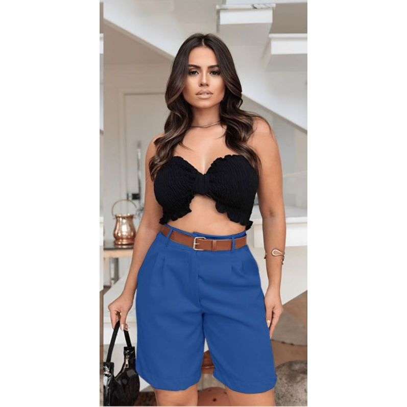 Woven Business Casual Bermuda Shorts Pants
