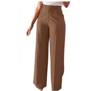 High Waisted Loose Fit Bootcut Wide Leg Slacks Trouser
