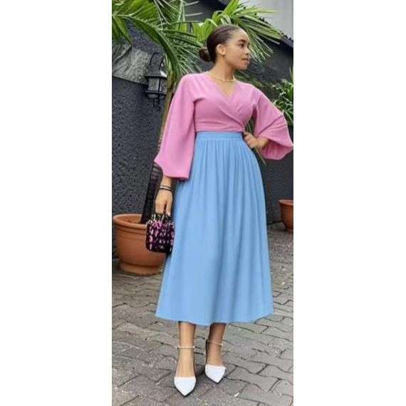 Silky Satin Pleated Maxi Skirt