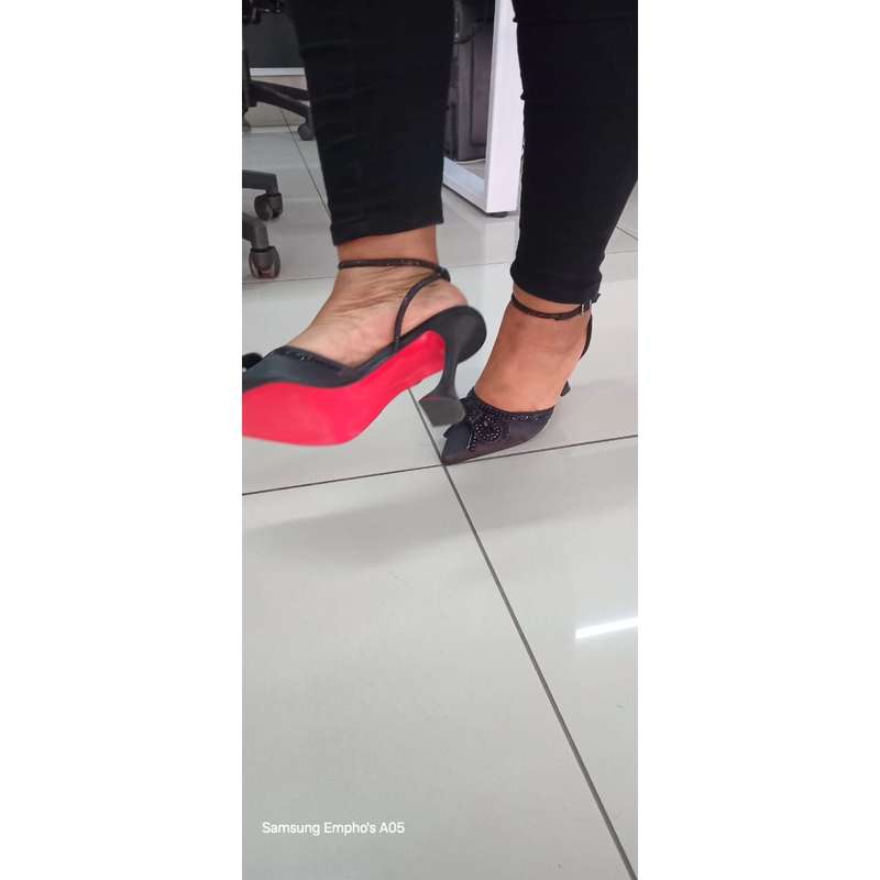 Sparkling Thin Heels Pointed Bow Water Diamond Heels Shoes