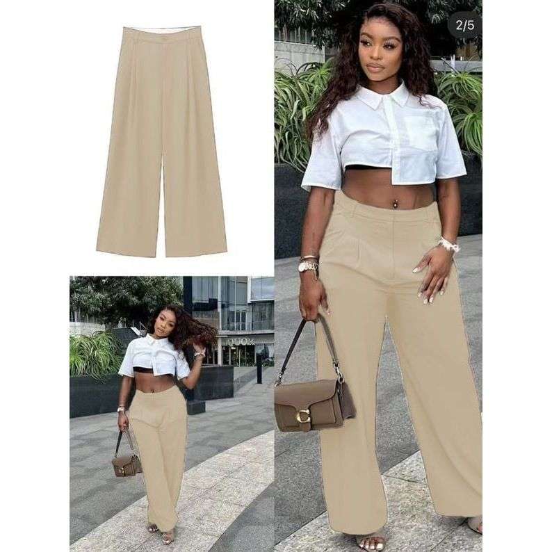 Women's High Waist Casual Formal Long Pants