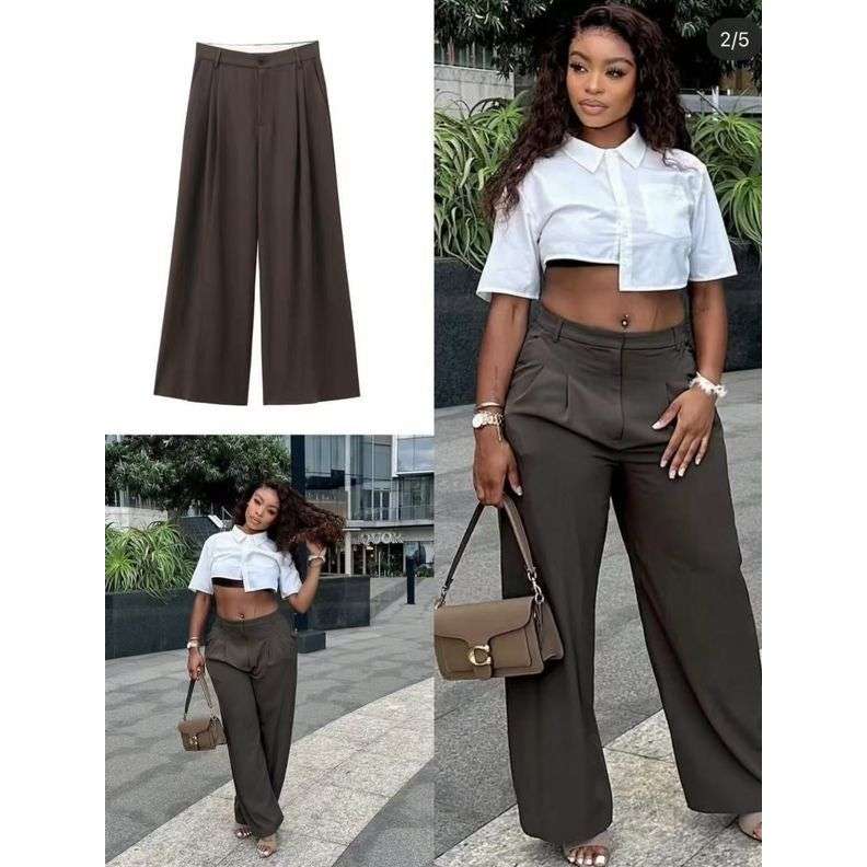 Women's High Waist Casual Formal Long Pants