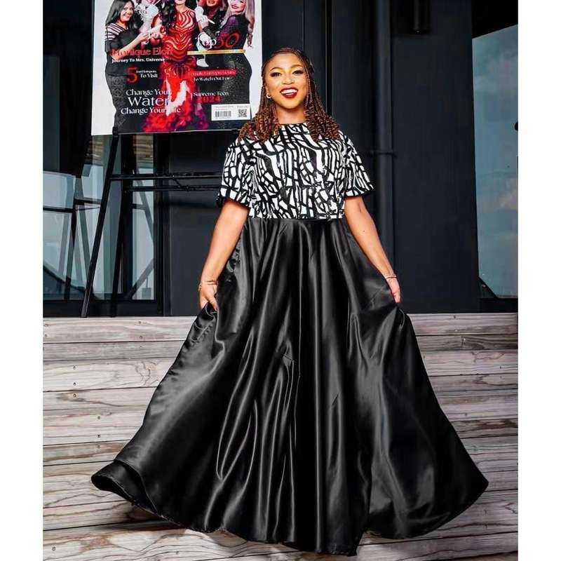 Satin High Waisted Skirt And Top Set