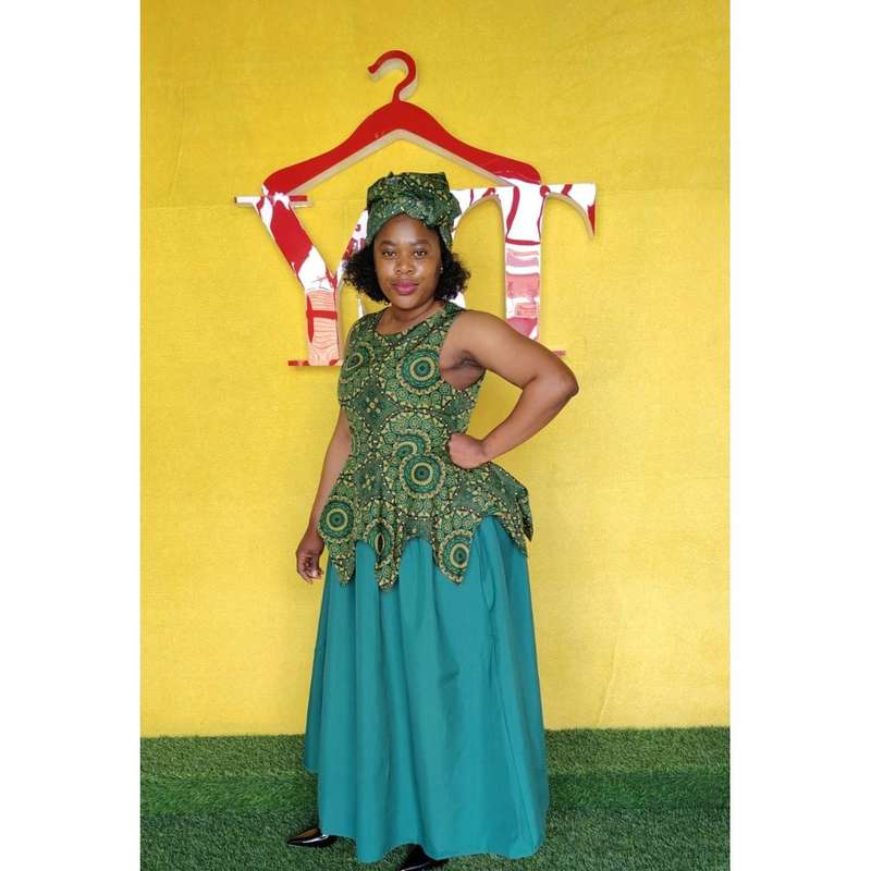 Ankara Sleeveless Tswana Traditional Dress