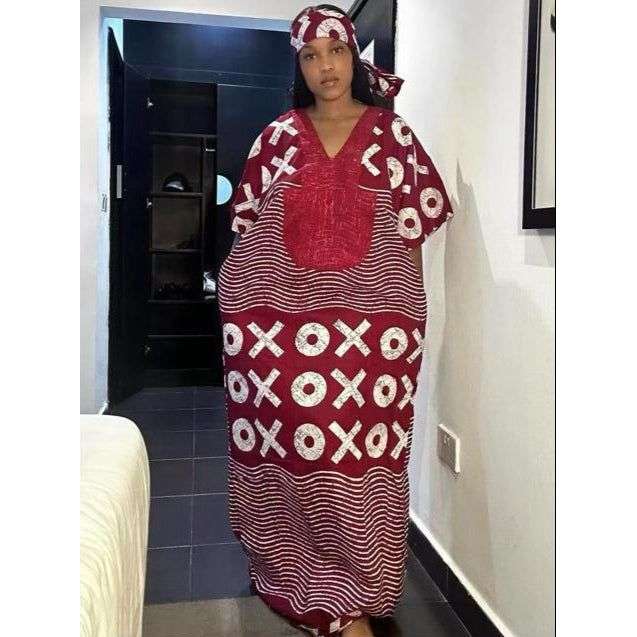 African Print Boubou Maxi Dress