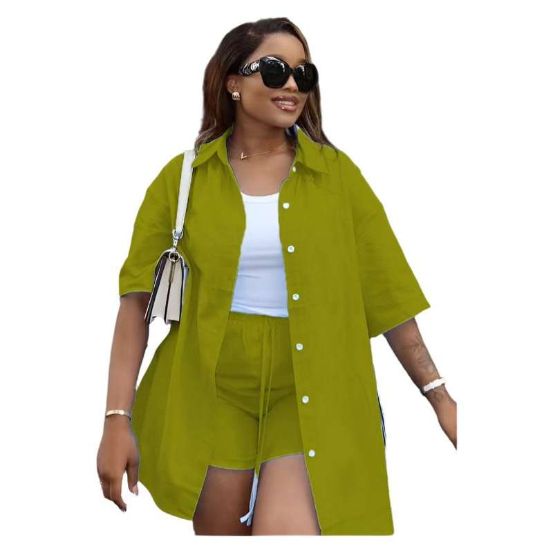 Short Sleeve Drop Shoulder Shirt And Short Pants Set