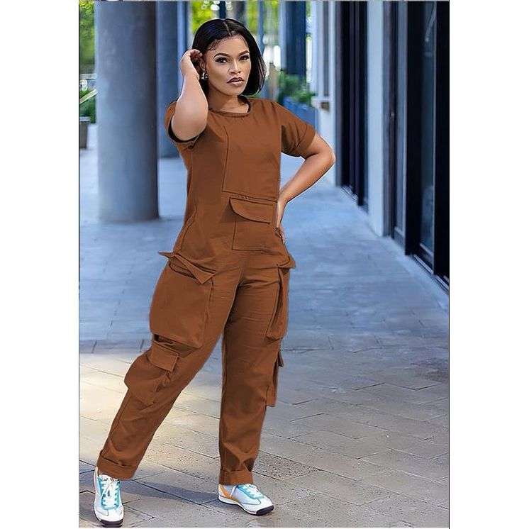Playsuit Summer Cargo Pocket Romper Jumpsuits