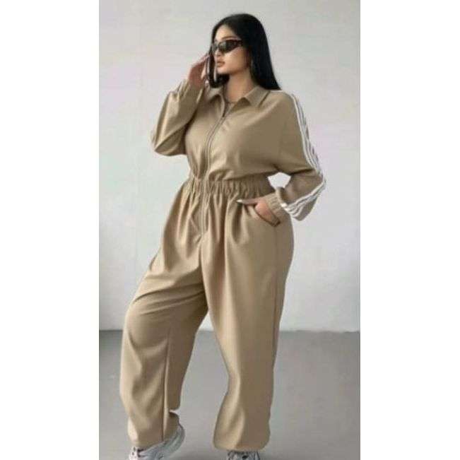 Long Zipper overall jumpsuit