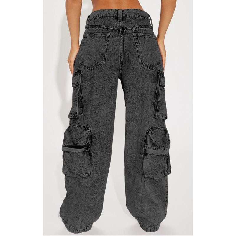Womans Multi Pocketed Cargo Jeans