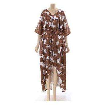V-Neck Long Sleeve Formal Maxi Slit Dress for Women.