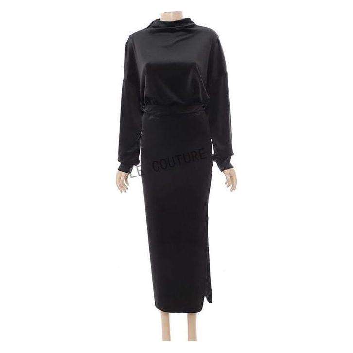 Long Sleeve Top and midi Skirt 2 Piece set.