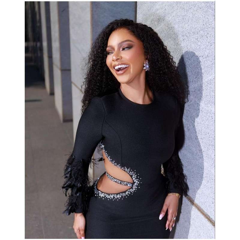 Crystal Beaded Hollow Sexy Round Neck Mermaid Dress.