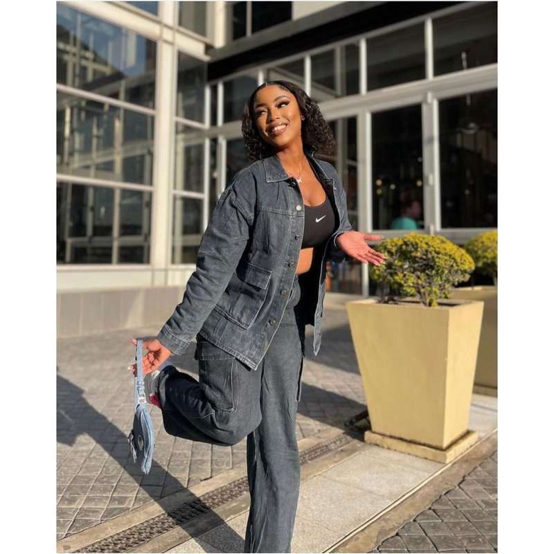 Elegant Cargo Denim Two Piece Set.