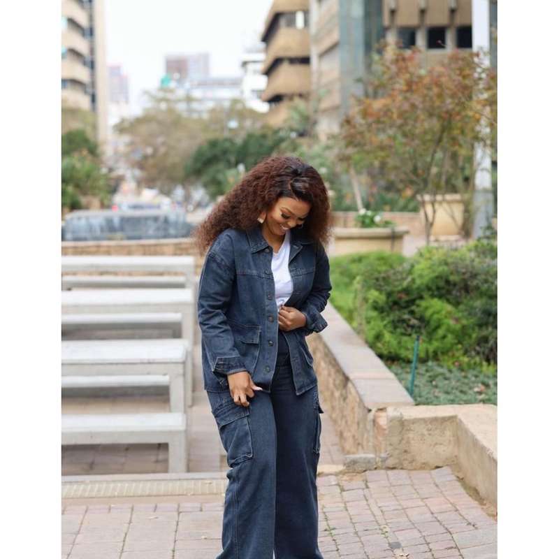 Elegant Cargo Denim Two Piece Set.