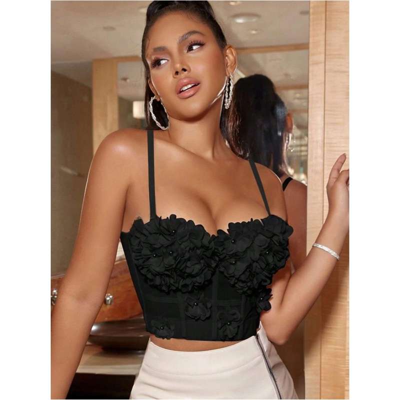 Flower Chest Pad Fishbone Bra.