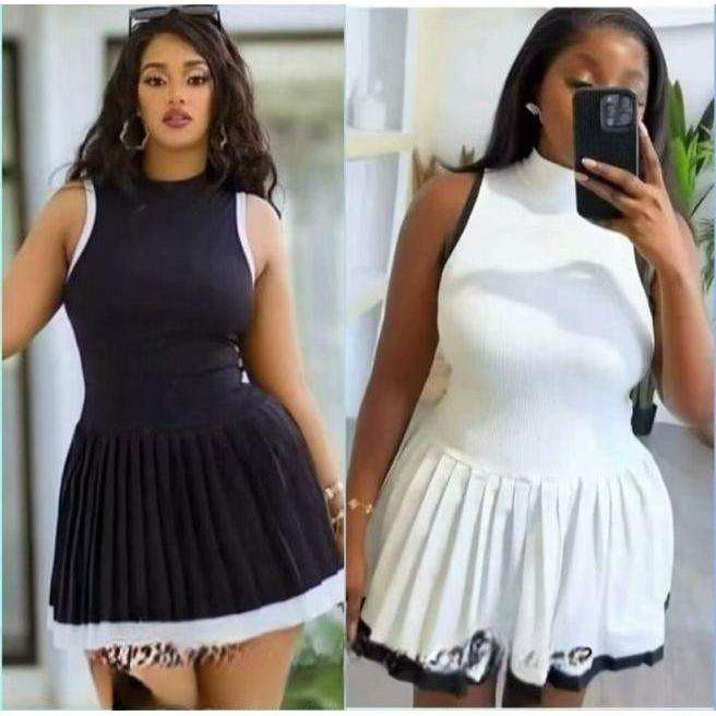Sexy Sleeveless Mini Pleated Dress
