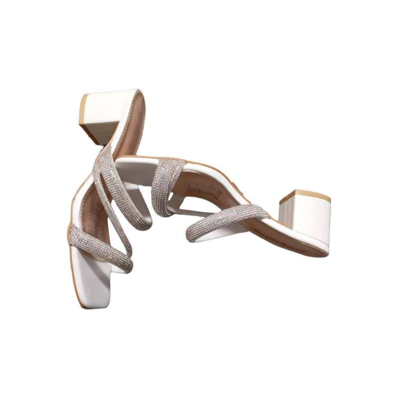 Leather strappy block heel sandals