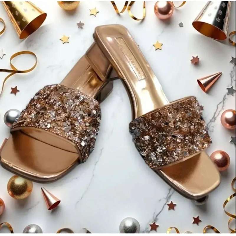 High Heel Sandals With Sparkling Sequins Shoes