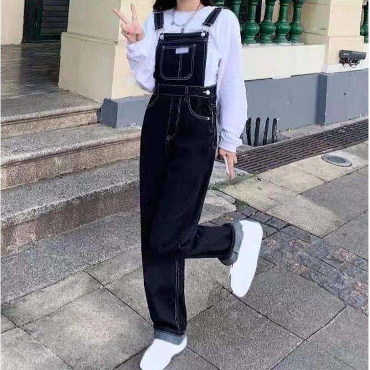 Casual Stretch Adjustable Denim Bib Overalls Cargo Jeans Jumpsuit