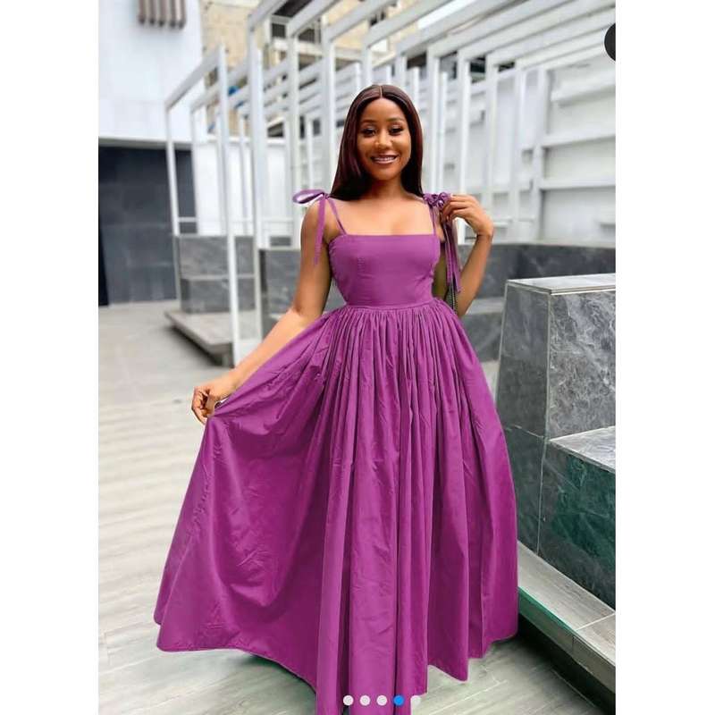 Tie Shoulder Elegant Maxi Dress