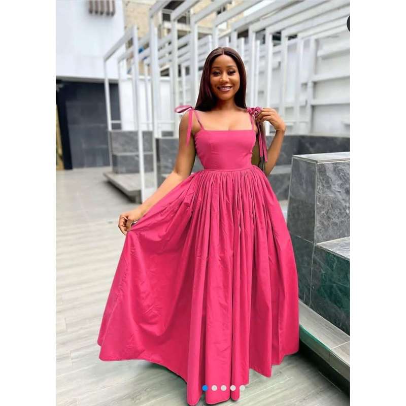Tie Shoulder Elegant Maxi Dress