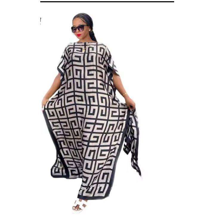 African Dashiki Abaya Print Design Loose Long Dress