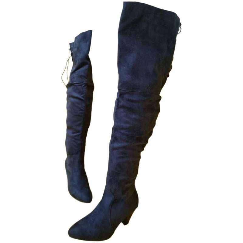 Long Thick Heel Boots