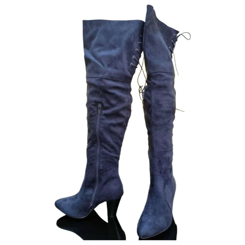 Long Thick Heel Boots
