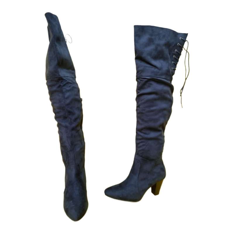 Long Thick Heel Boots
