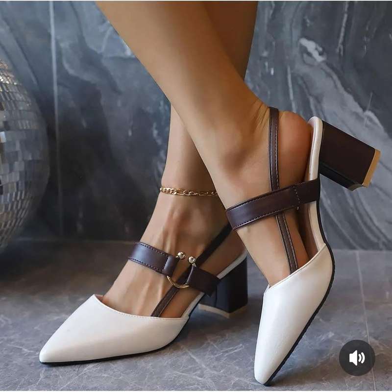 Chalk Yvette Mary Jane Slingback Pumps