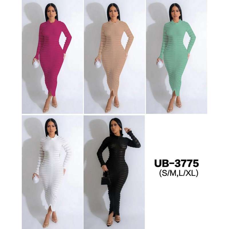 Vintage Long Sleeve Bodycon Dress