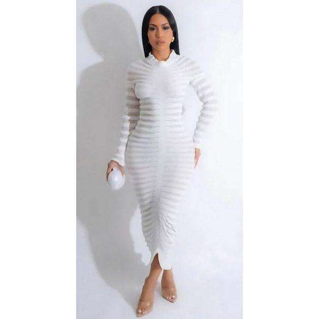 Vintage Long Sleeve Bodycon Dress