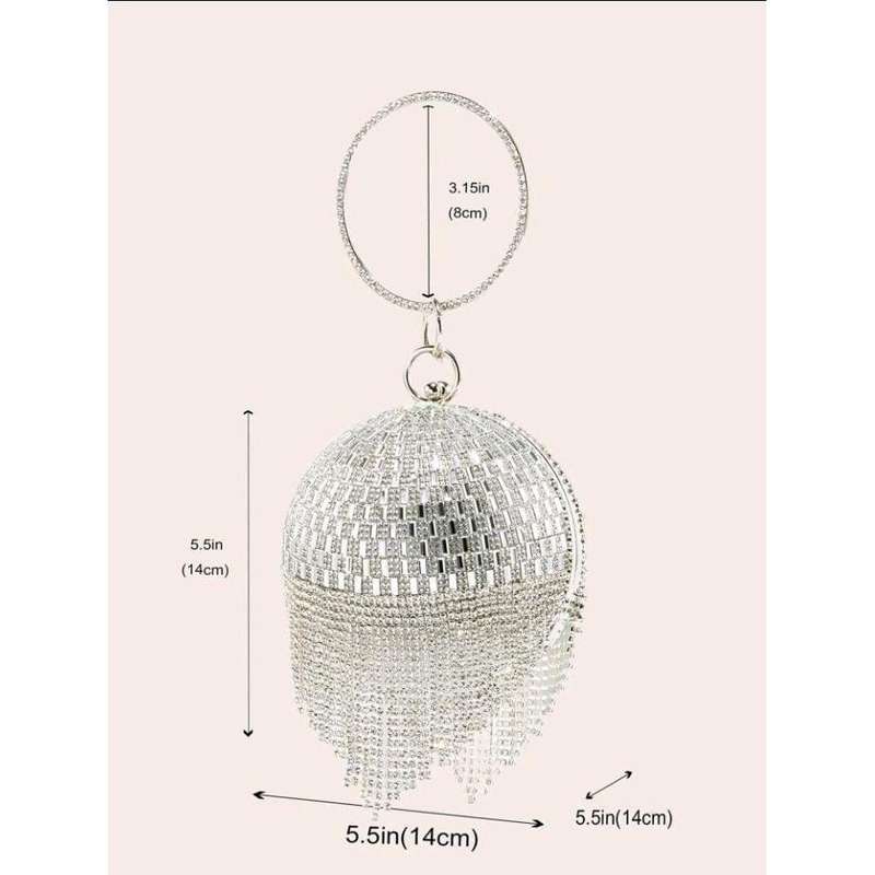 Rhinestone Round Clutch Handbag
