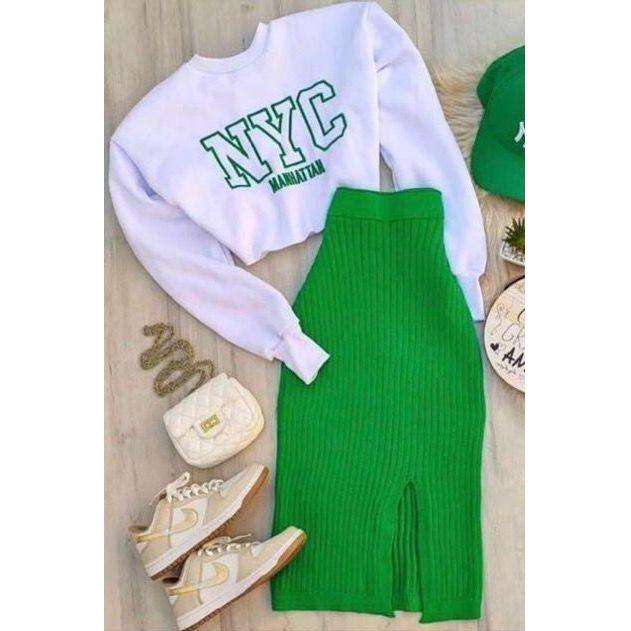 Vintage NYC Crop Top & Skirt Set