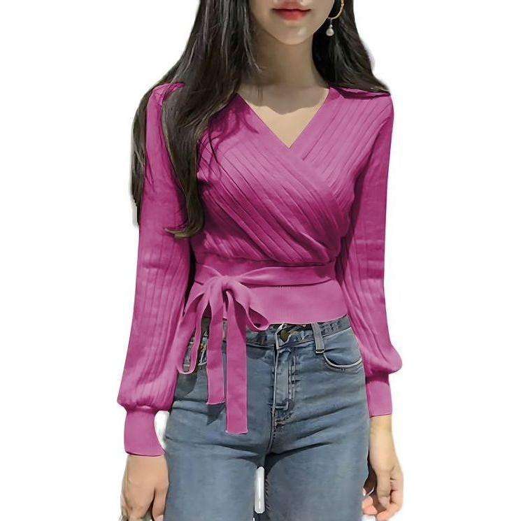 Knitted V-Neck Top