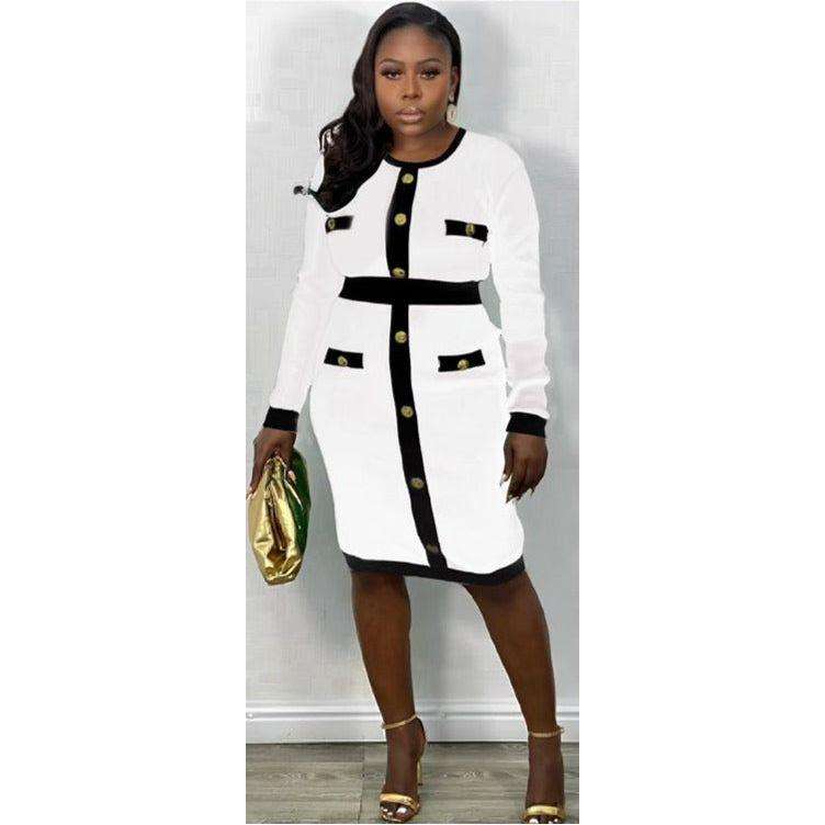 Vintage Buttoned Midi Dress