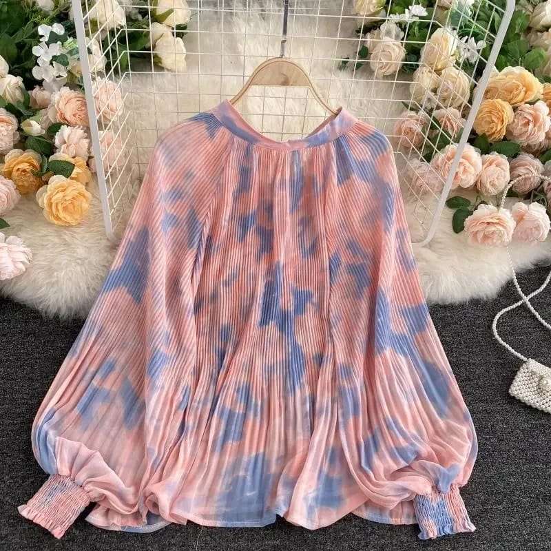 Tie Dye Chiffon Blouses