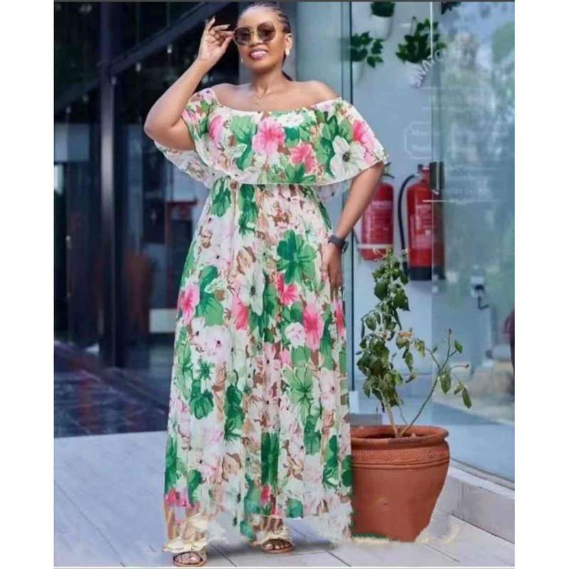 Off Shoulder Floral Maxi Dress