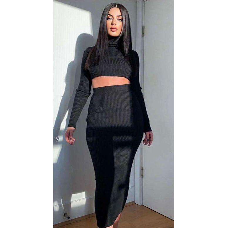 Long Sleeve Top and Skirt Set