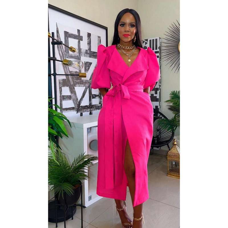 Vintage Overlap Slit Dress