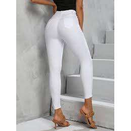 Plus-Size High Waisted white skinny Jeans.