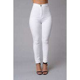 Plus-Size High Waisted white skinny Jeans.