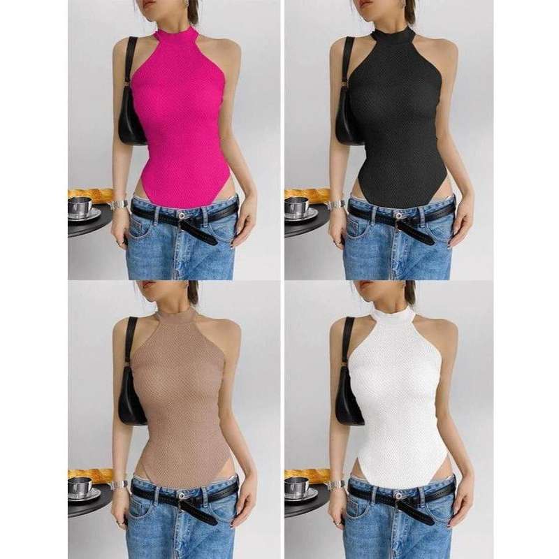 Sleeveless Halter Bodysuit