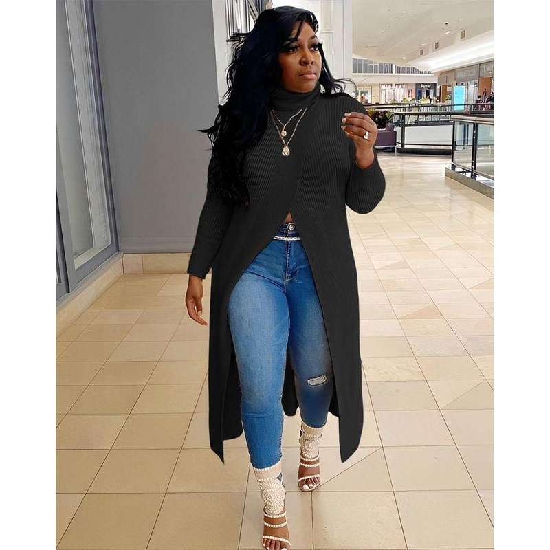 Long Sleeves High Neck Dress