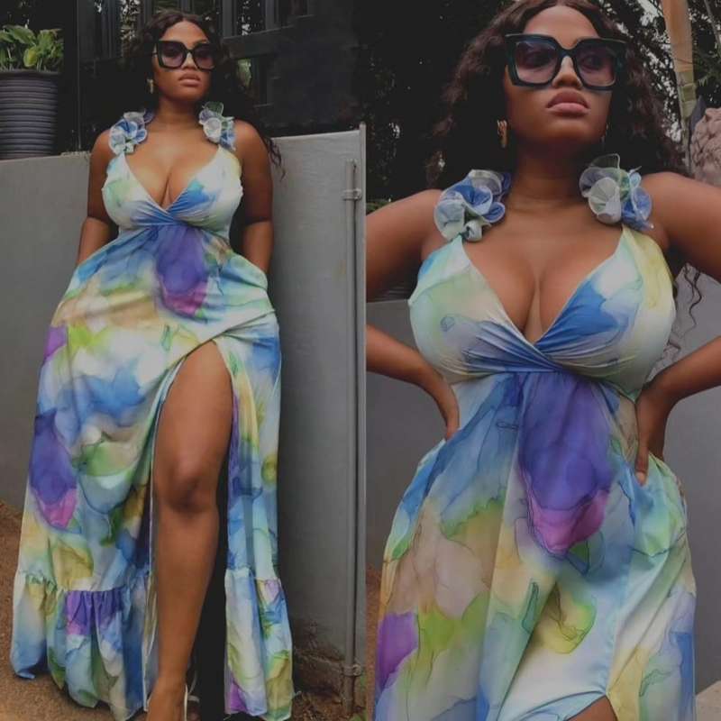 Sleeveless Side Slit Dress