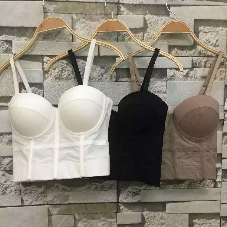 Corset mesh push up bra